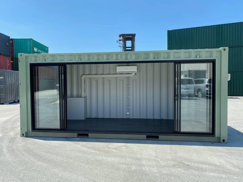 Container per uffici da 20 piedi con vetri laterali