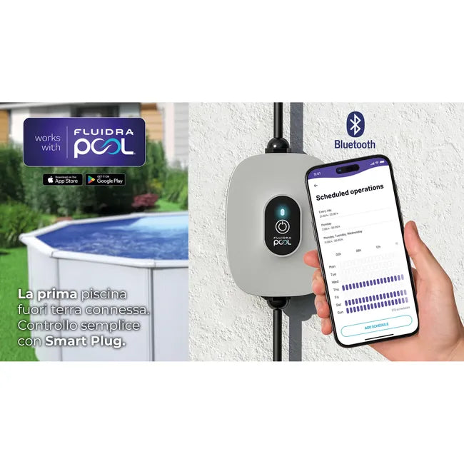 Piscina fuori terra rigida GRE Atlantis bianca – Dimensioni interne 6,1 x 3,75 m