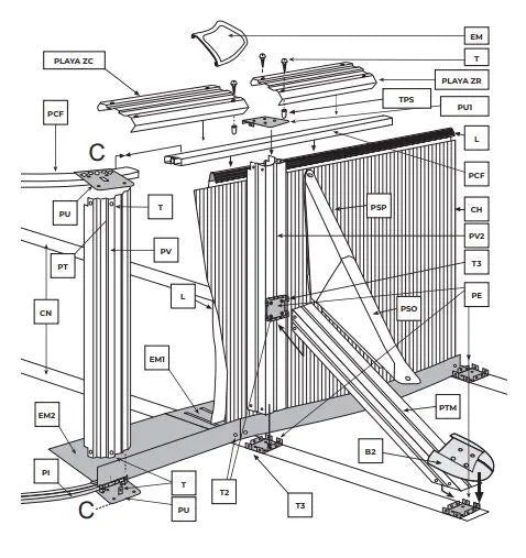 Piscina fuori terra rigida GRE Atlantis bianca – Dimensioni interne 6,1 x 3,75 m