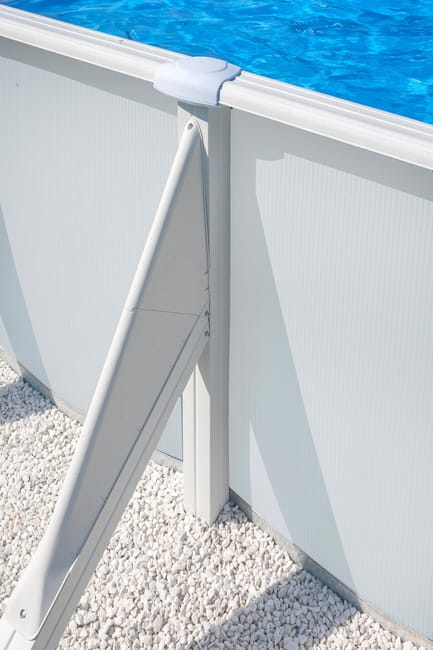 Piscina fuori terra rigida GRE Atlantis bianca – Dimensioni interne 6,1 x 3,75 m